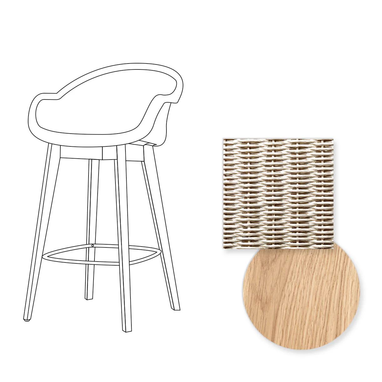 Avril Counter Stool with Oak Legs - Image 44