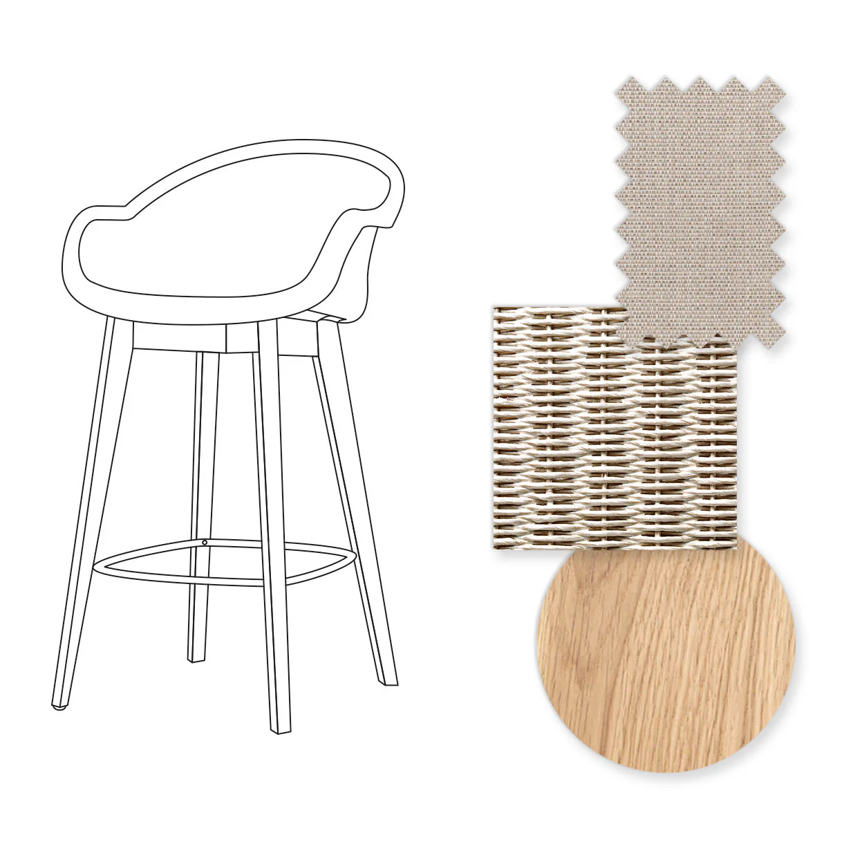 Avril Counter Stool with Oak Legs - Image 45
