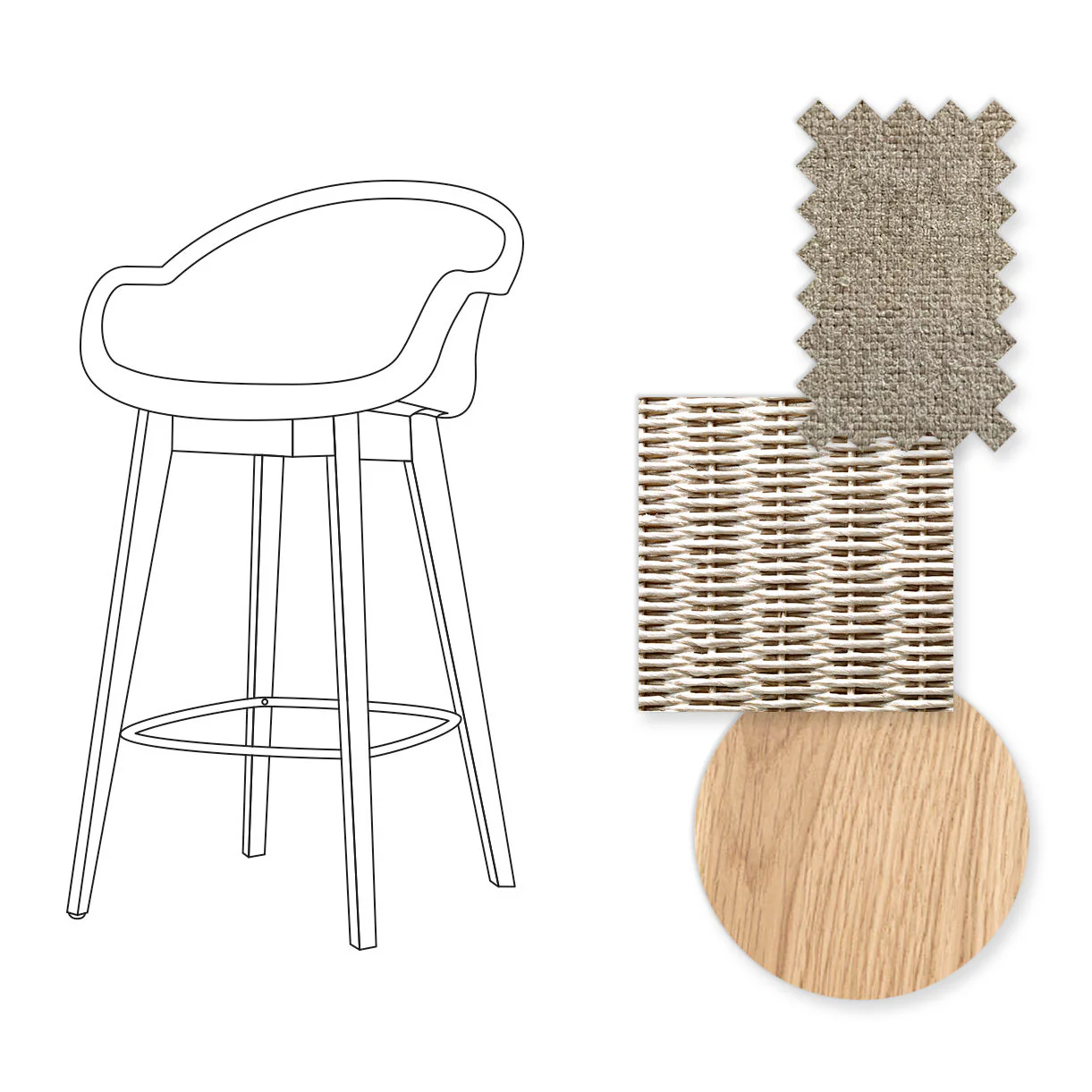 Avril Counter Stool with Oak Legs - Image 46