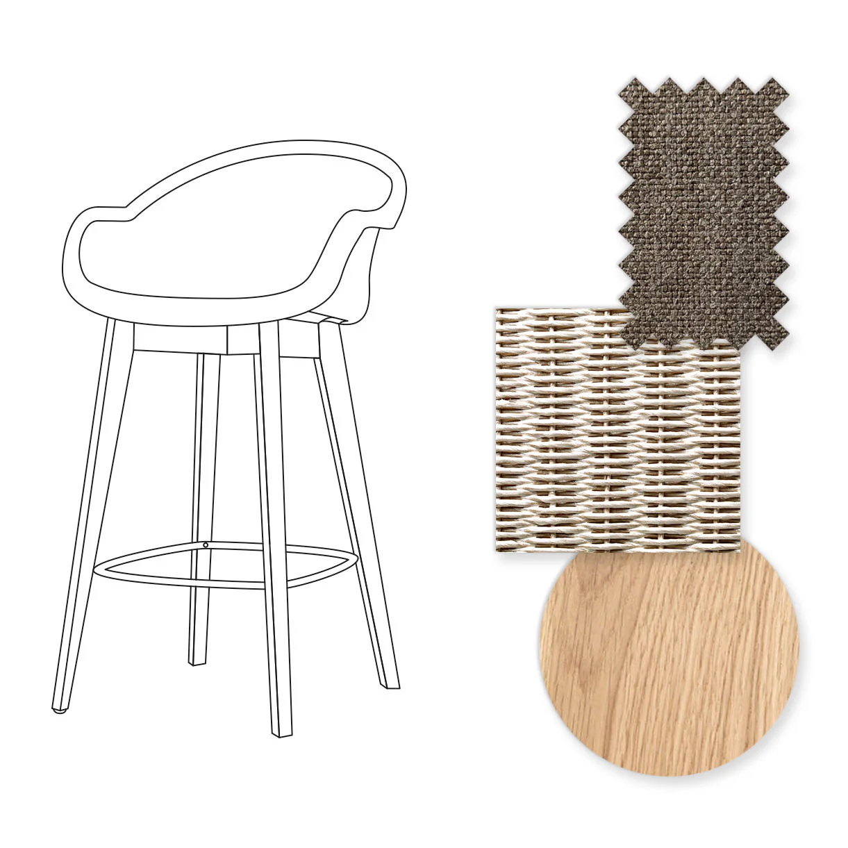 Avril Counter Stool with Oak Legs - Image 47