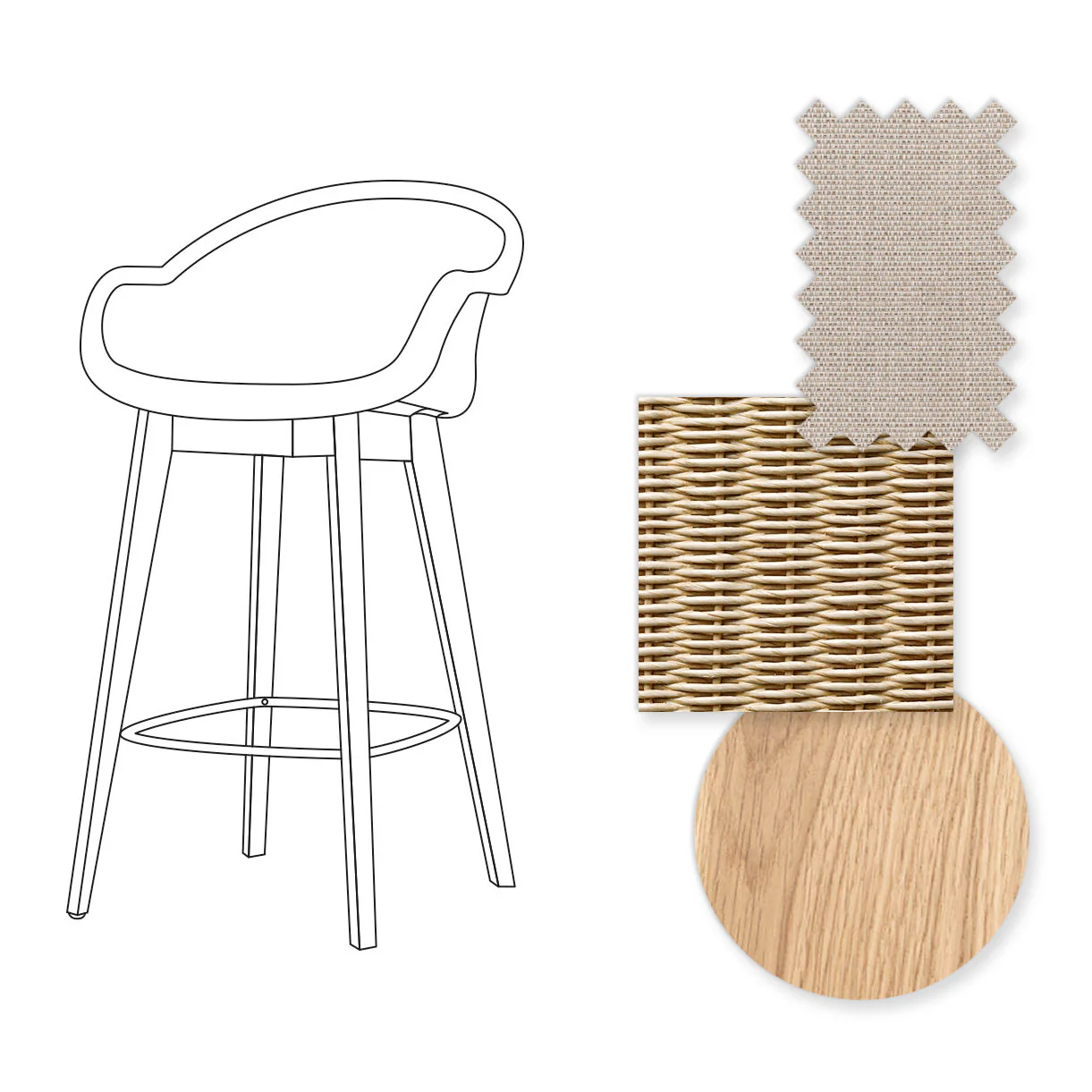Avril Counter Stool with Oak Legs - Image 5
