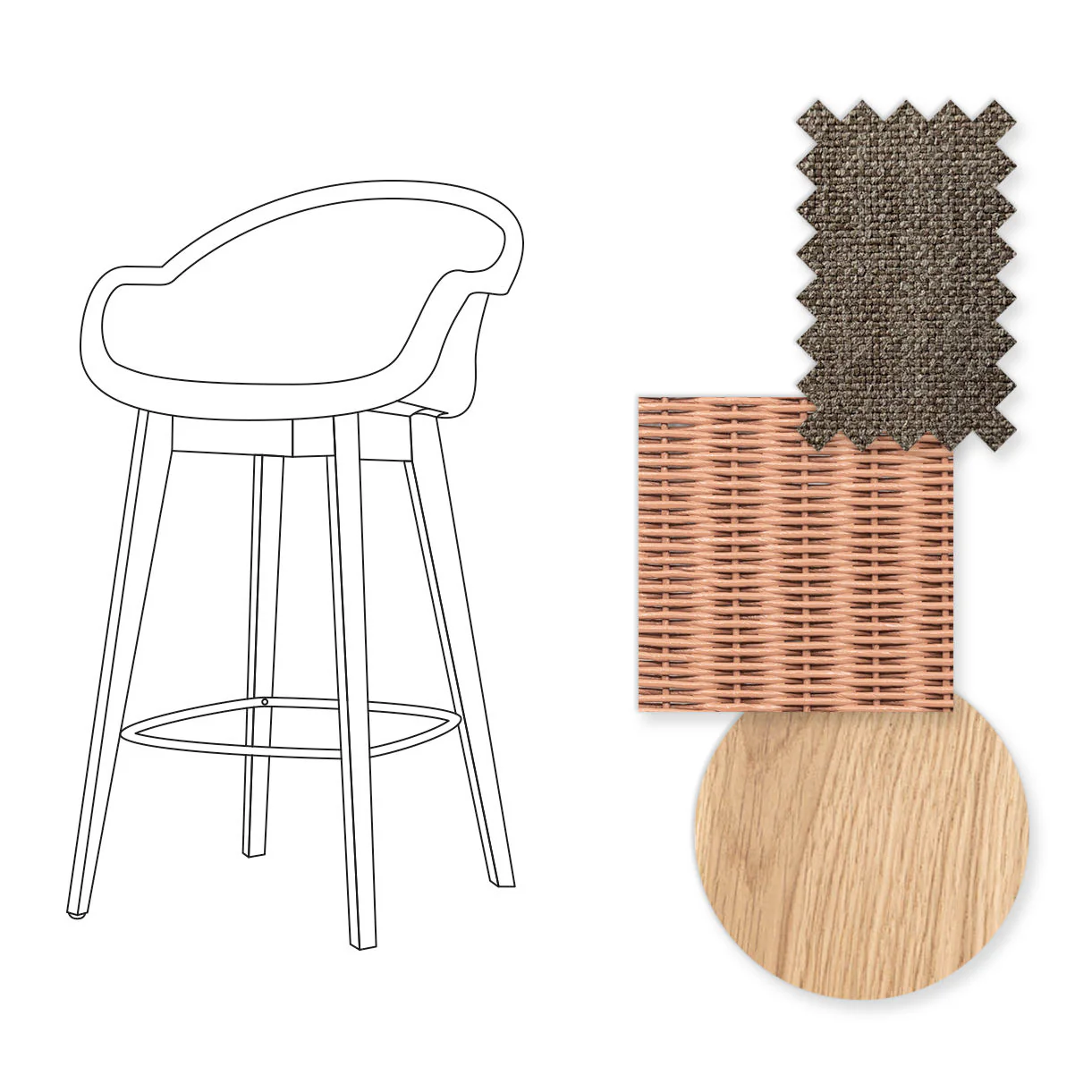Avril Counter Stool with Oak Legs - Image 51