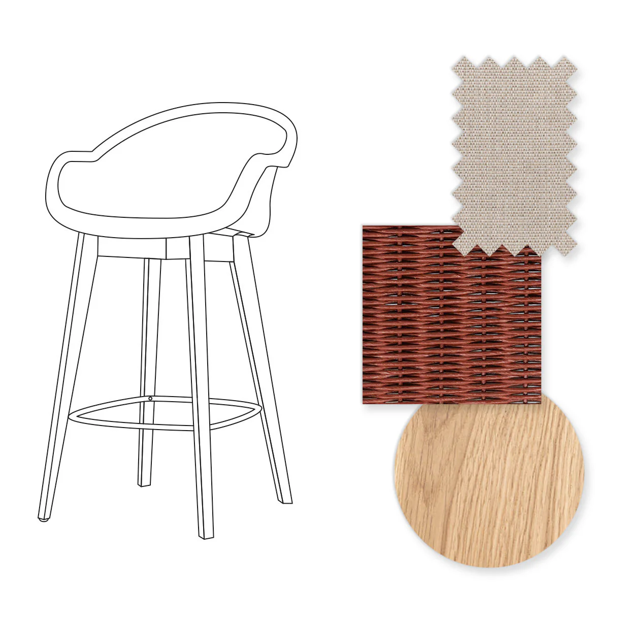 Avril Counter Stool with Oak Legs - Image 53