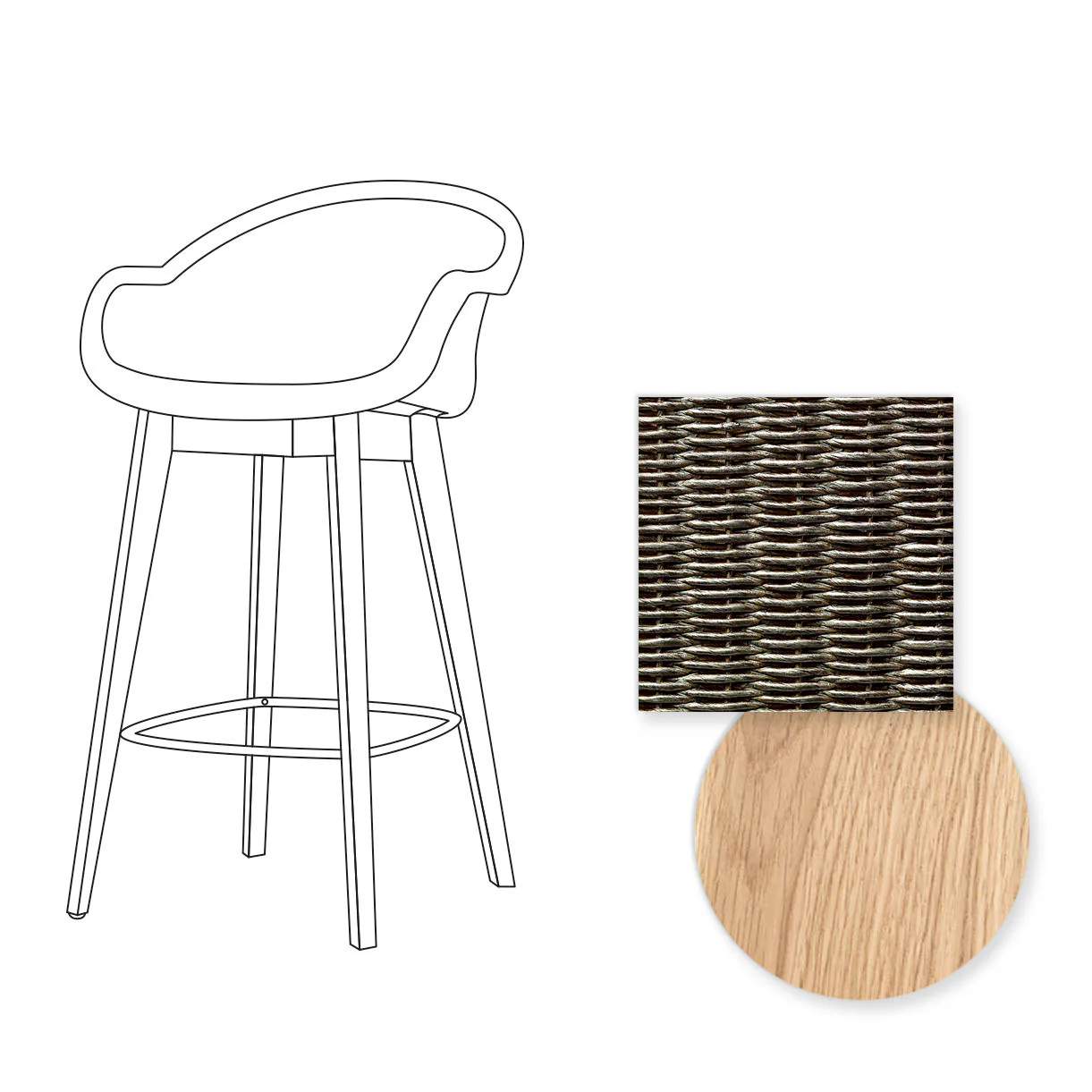 Avril Counter Stool with Oak Legs - Image 56