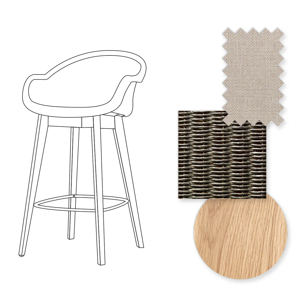 Avril Counter Stool with Oak Legs - Image 57