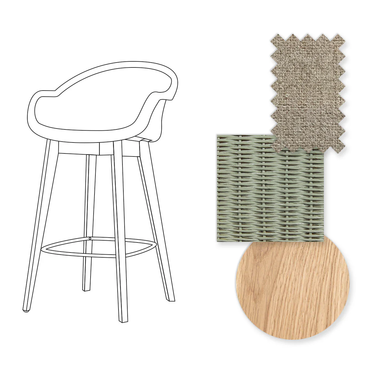 Avril Counter Stool with Oak Legs - Image 62