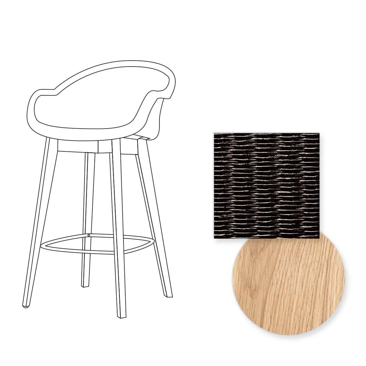 Avril Counter Stool with Oak Legs - Image 68