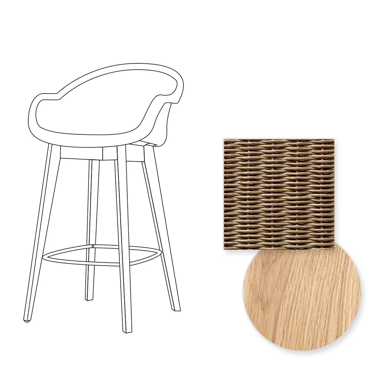 Avril Counter Stool with Oak Legs - Image 72