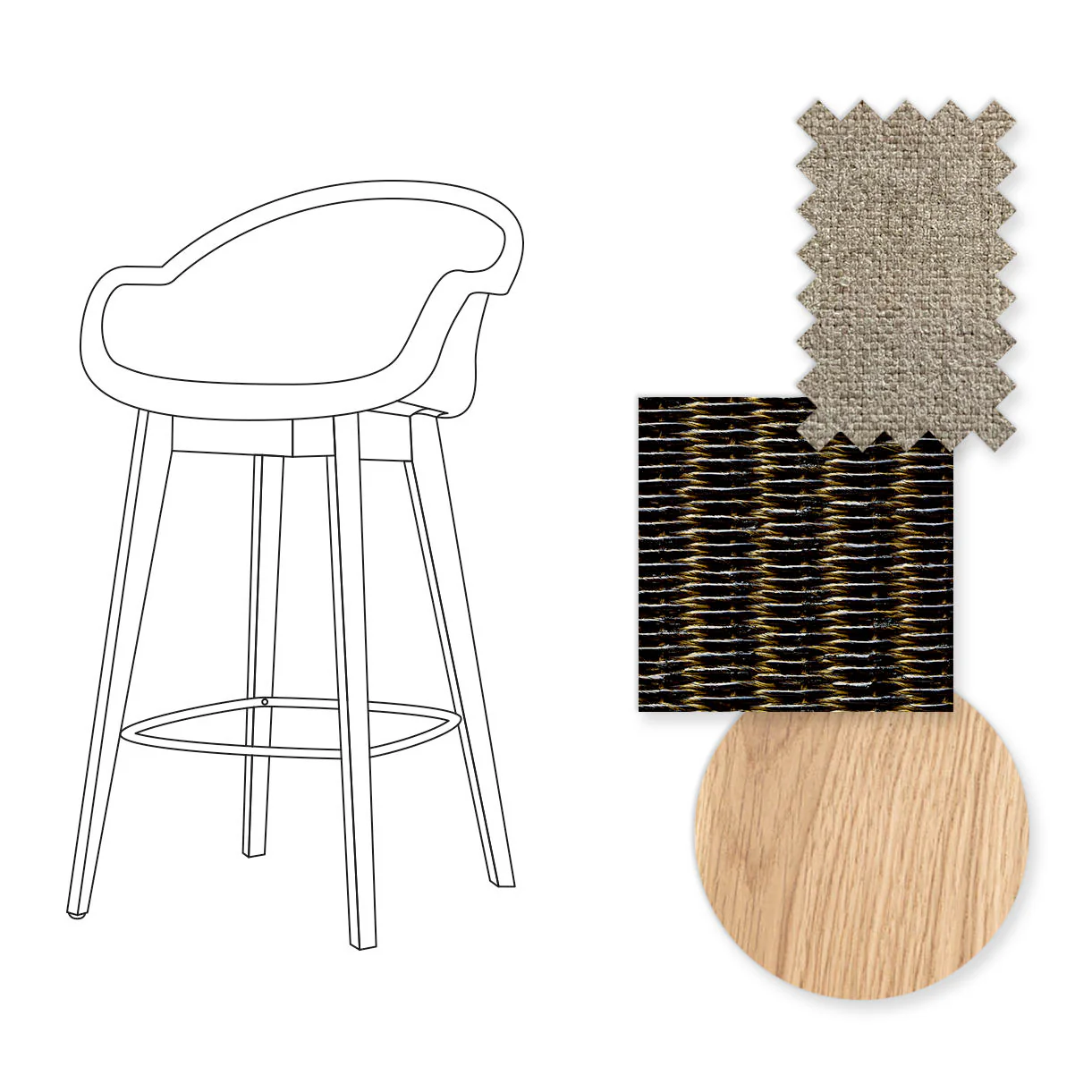 Avril Counter Stool with Oak Legs - Image 85