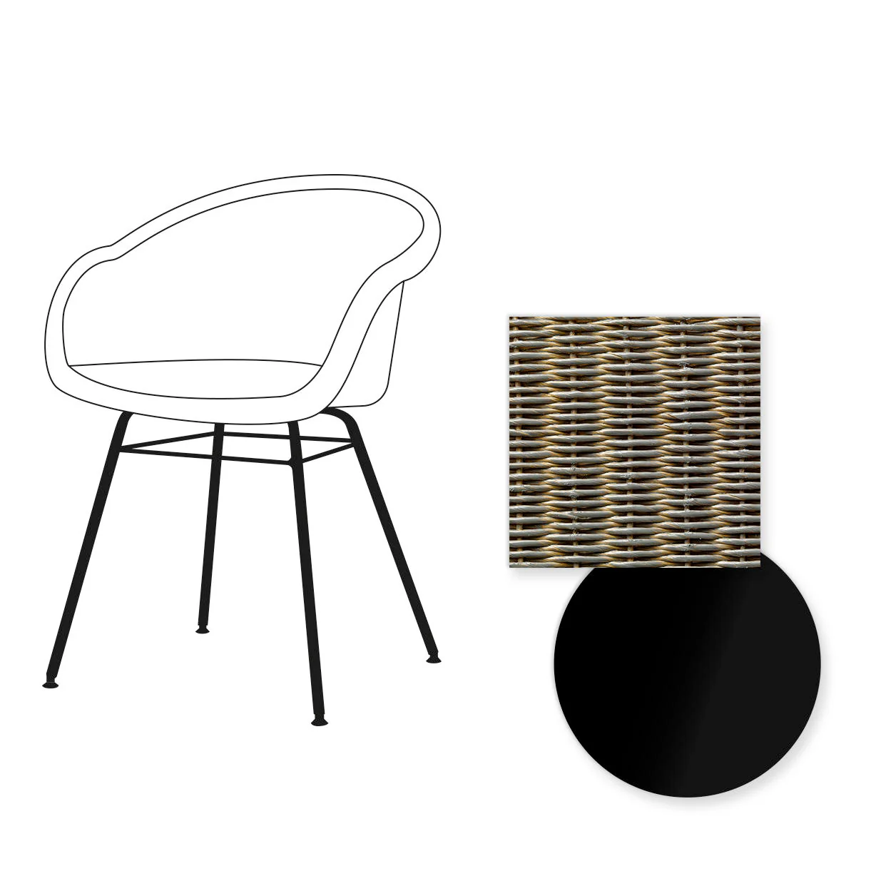 Avril Dining Chair with Black Steel Base - Image 11