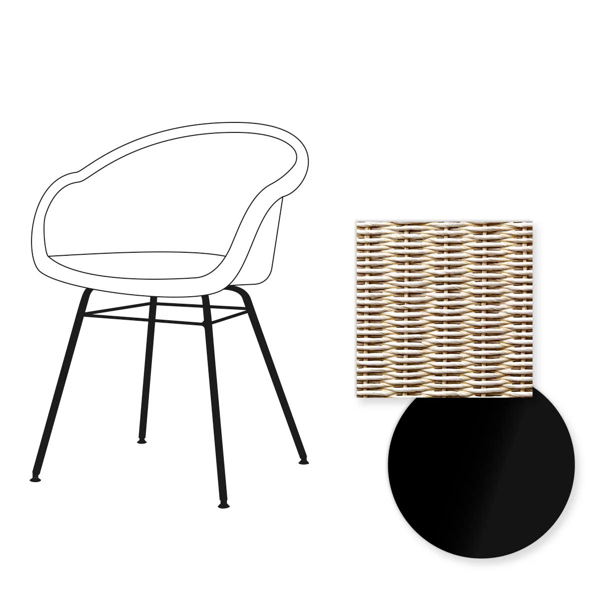 Avril Dining Chair with Black Steel Base - Image 15