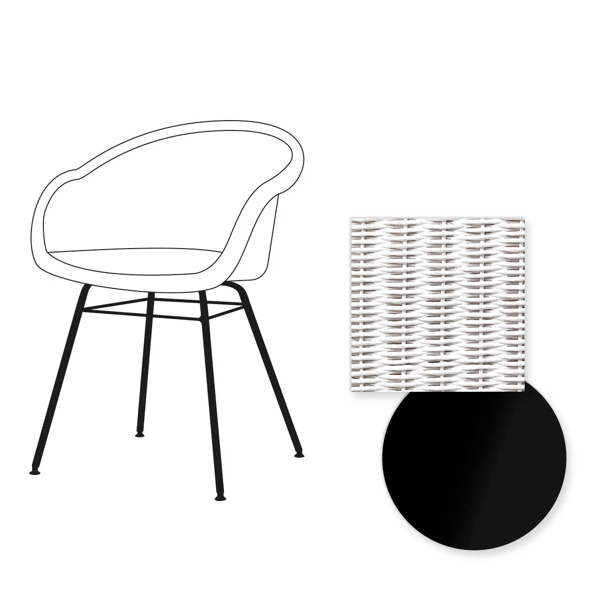 Avril Dining Chair with Black Steel Base - Image 19