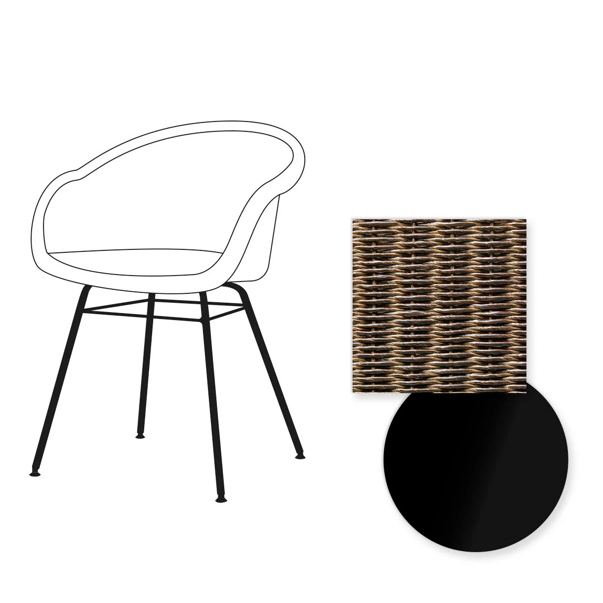 Avril Dining Chair with Black Steel Base - Image 23