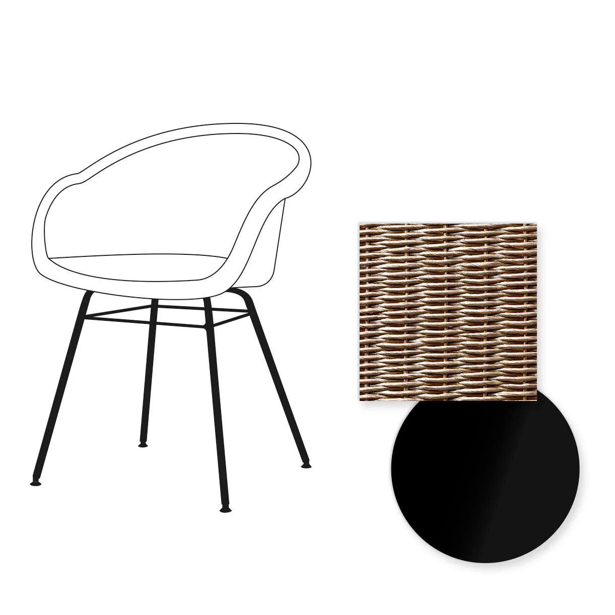 Avril Dining Chair with Black Steel Base - Image 27