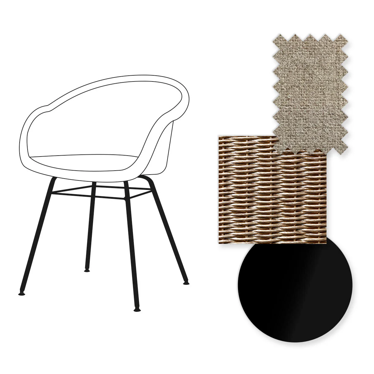 Avril Dining Chair with Black Steel Base - Image 29