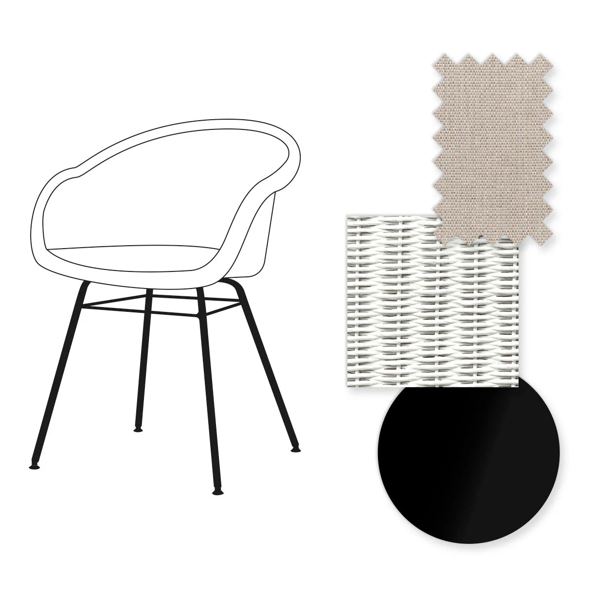 Avril Dining Chair with Black Steel Base - Image 32