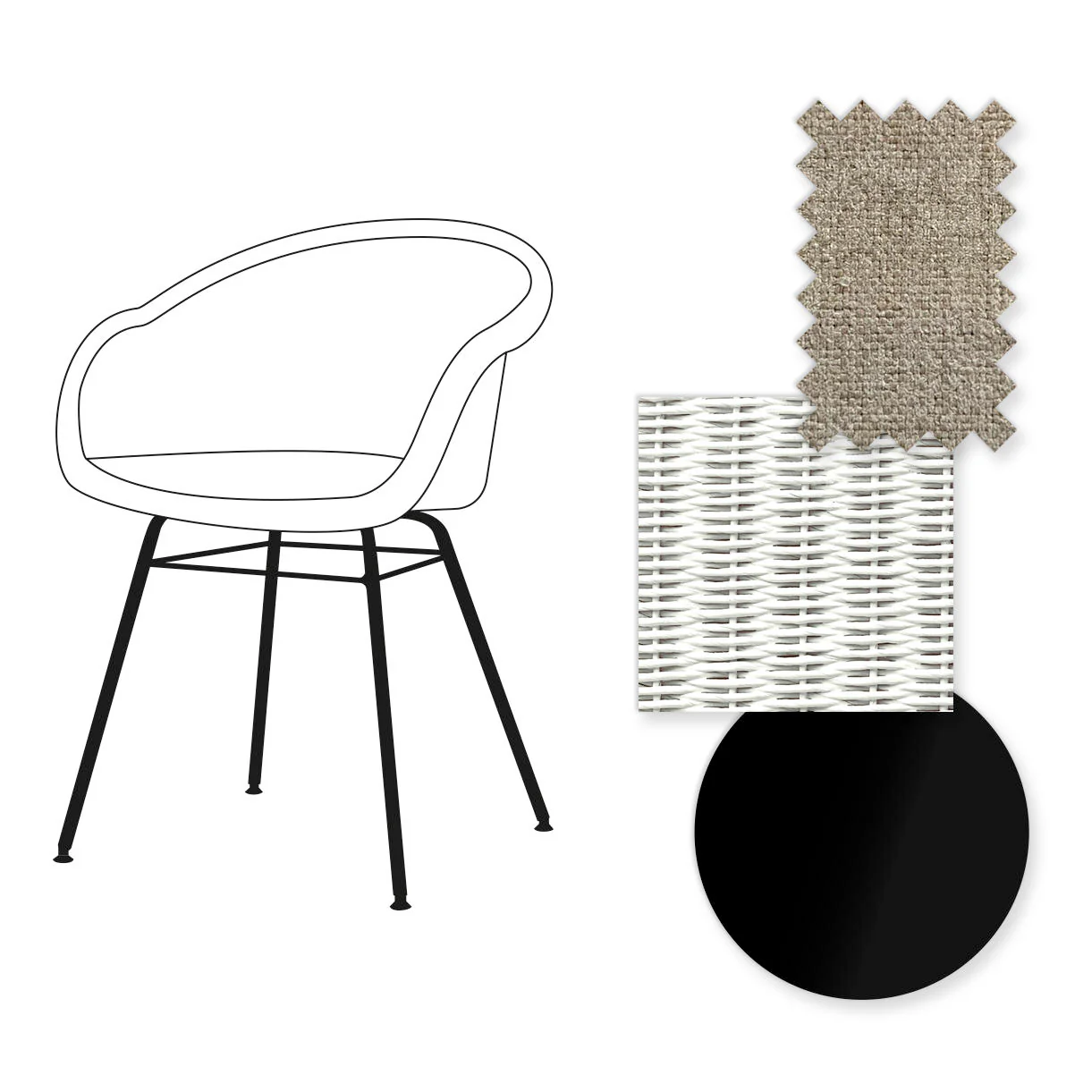 Avril Dining Chair with Black Steel Base - Image 33