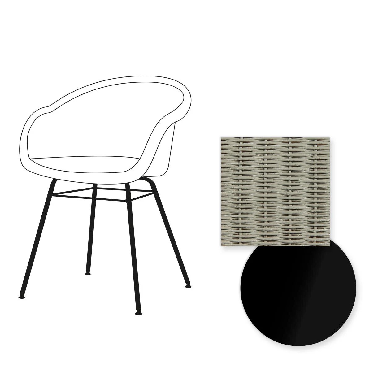 Avril Dining Chair with Black Steel Base - Image 35