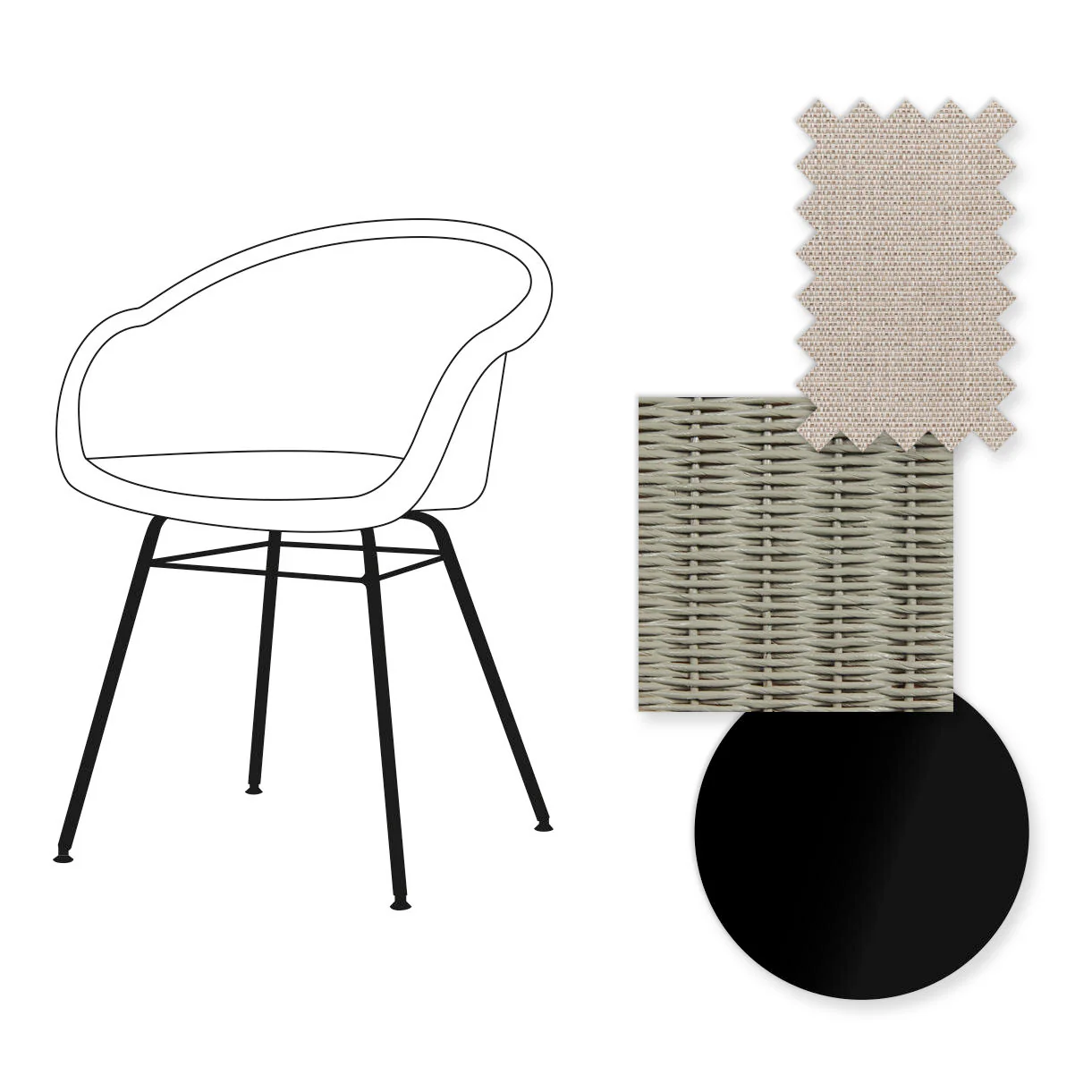 Avril Dining Chair with Black Steel Base - Image 36