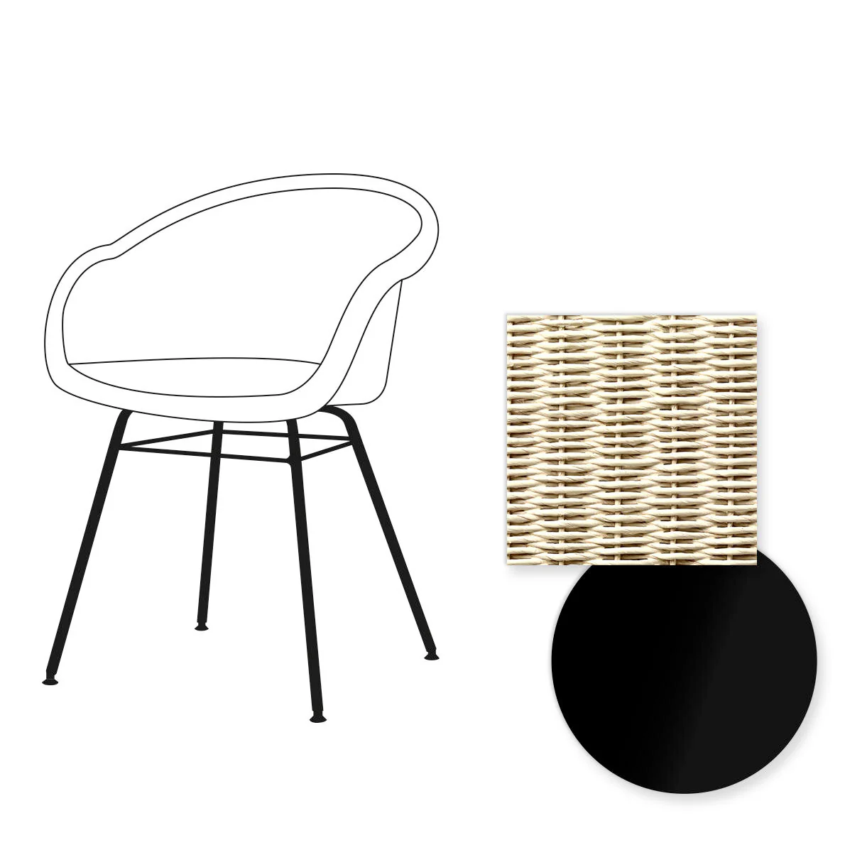 Avril Dining Chair with Black Steel Base - Image 39