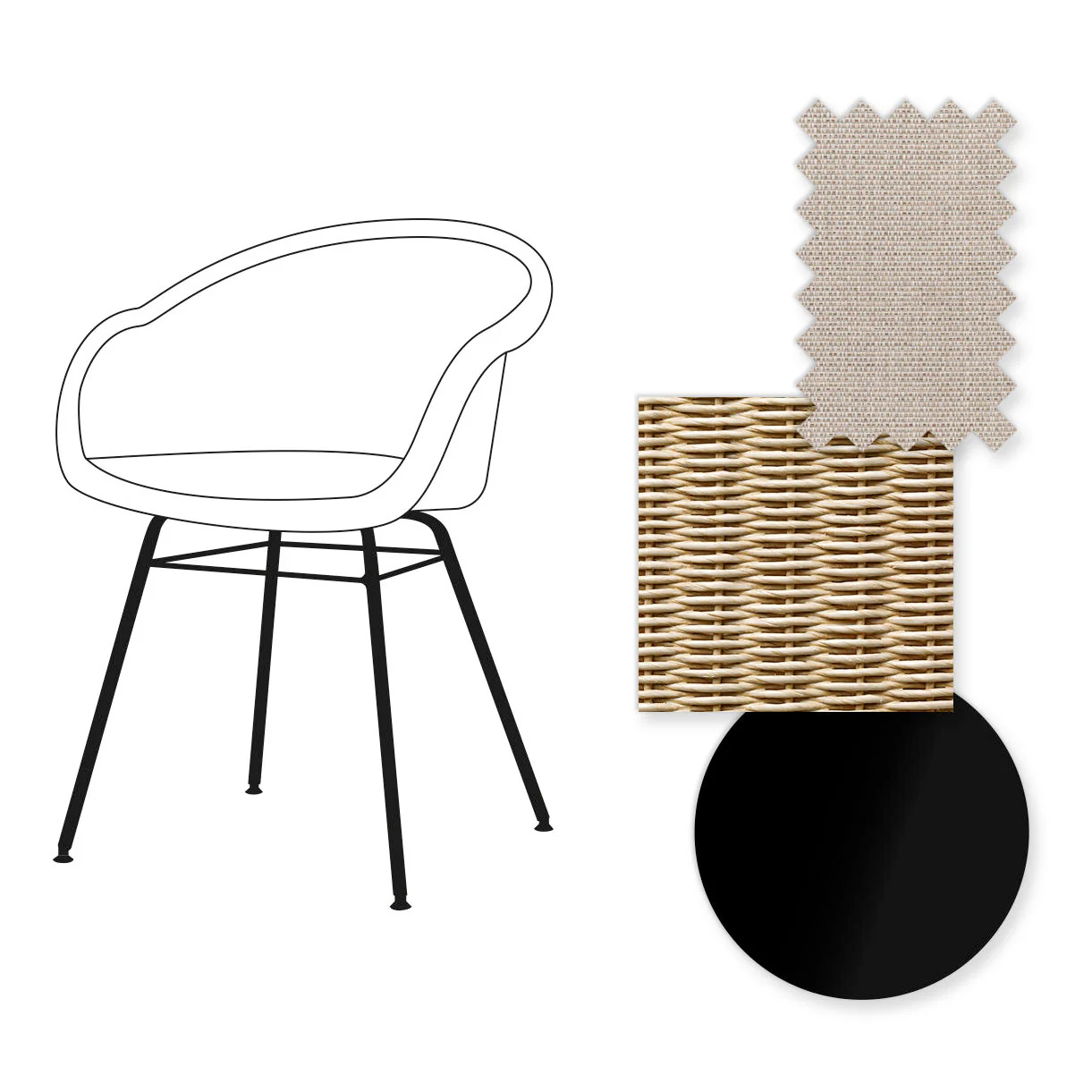 Avril Dining Chair with Black Steel Base - Image 4