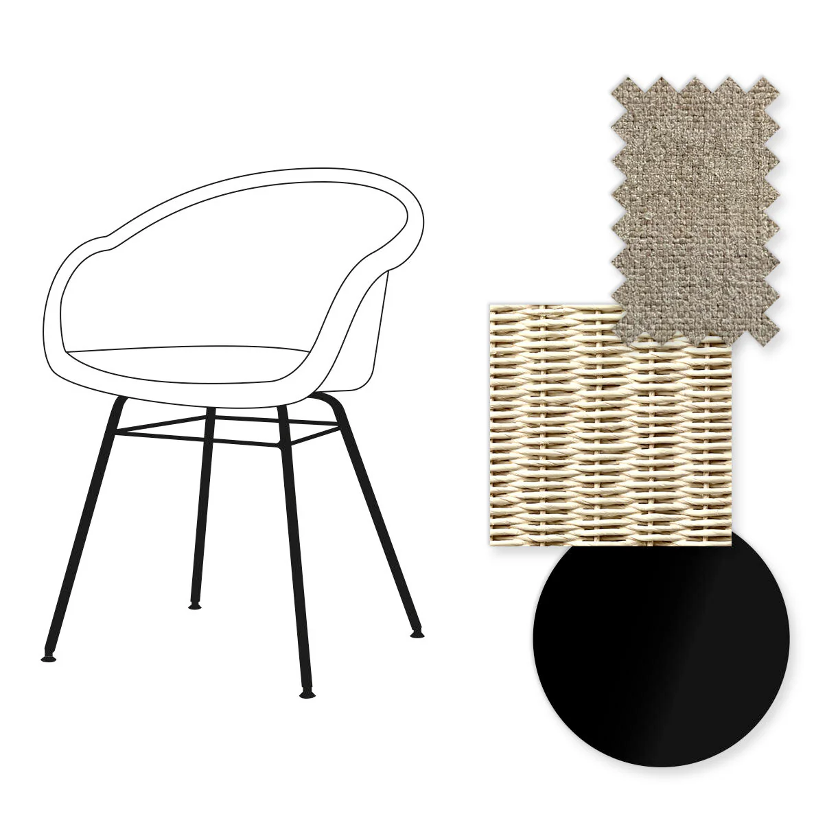 Avril Dining Chair with Black Steel Base - Image 41