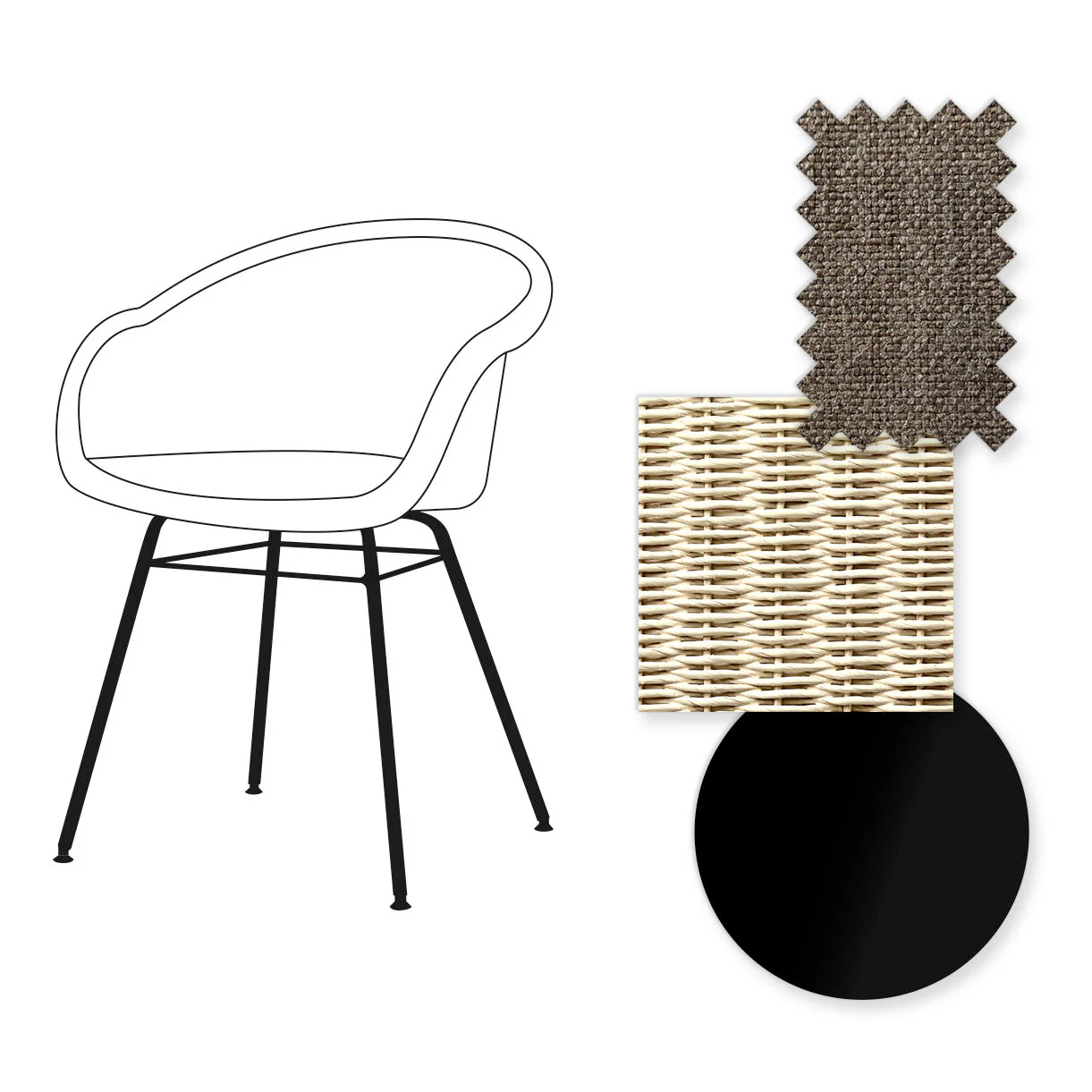 Avril Dining Chair with Black Steel Base - Image 42