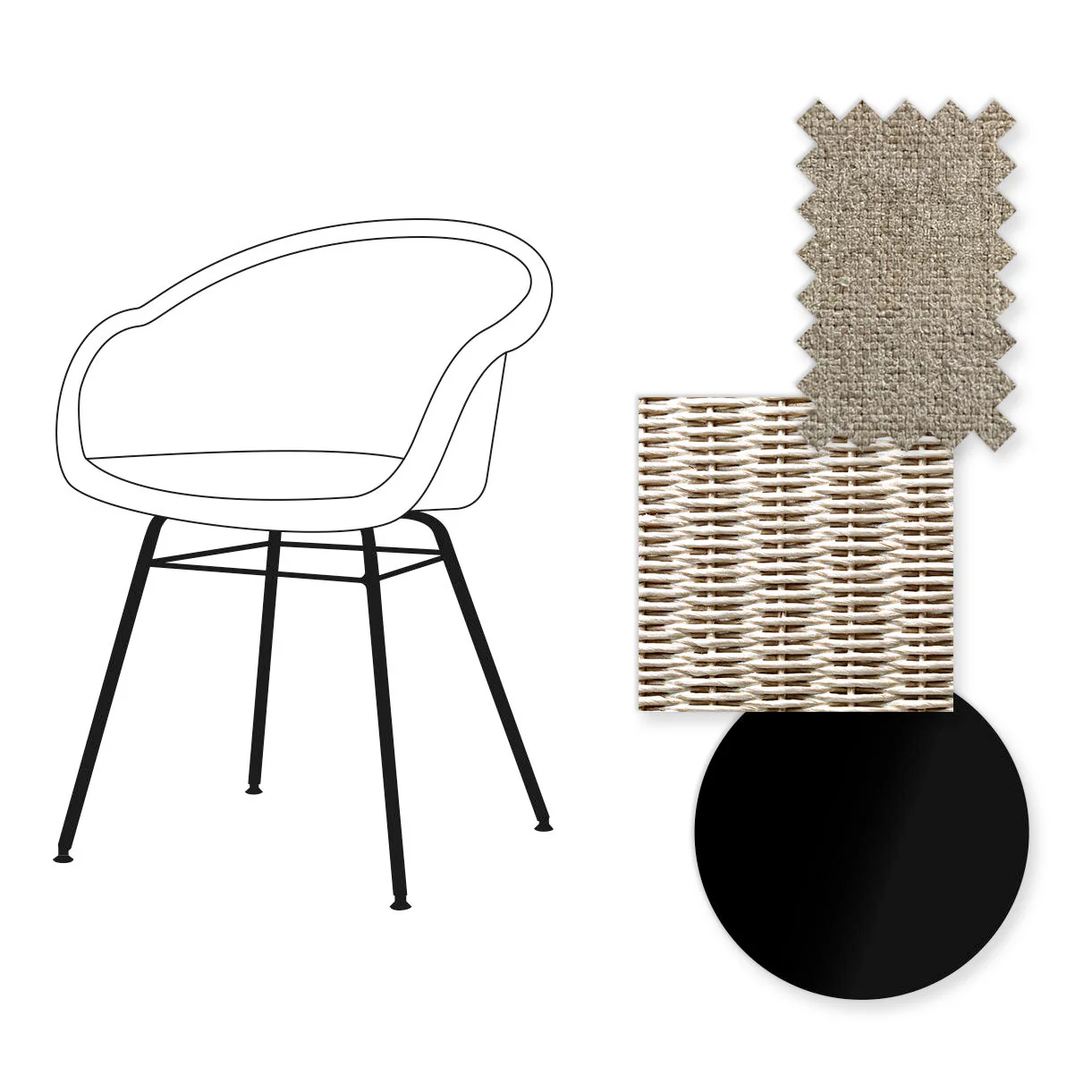 Avril Dining Chair with Black Steel Base - Image 45