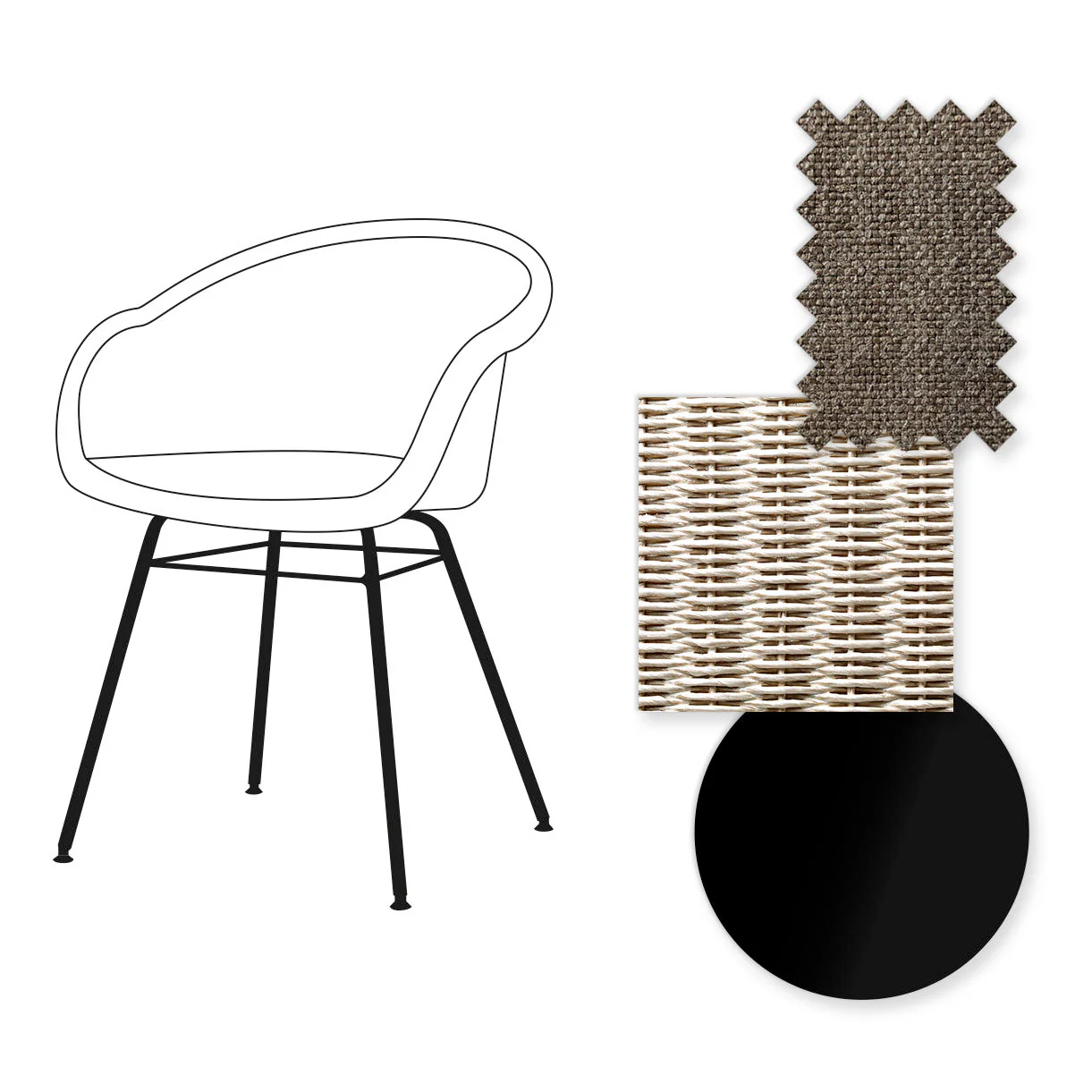 Avril Dining Chair with Black Steel Base - Image 46