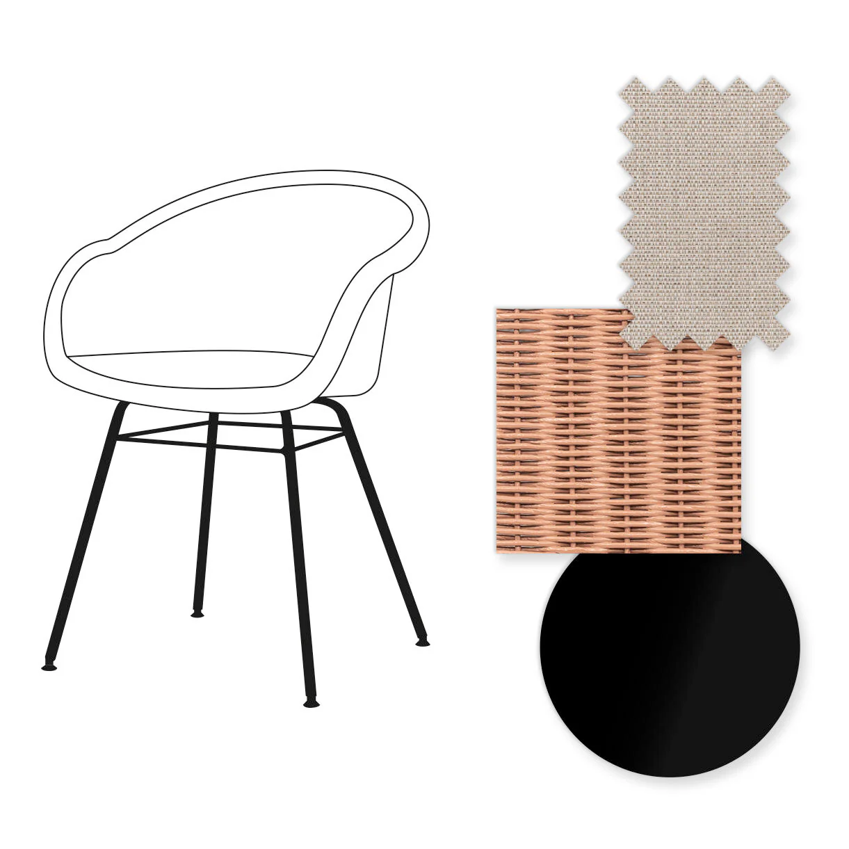 Avril Dining Chair with Black Steel Base - Image 48