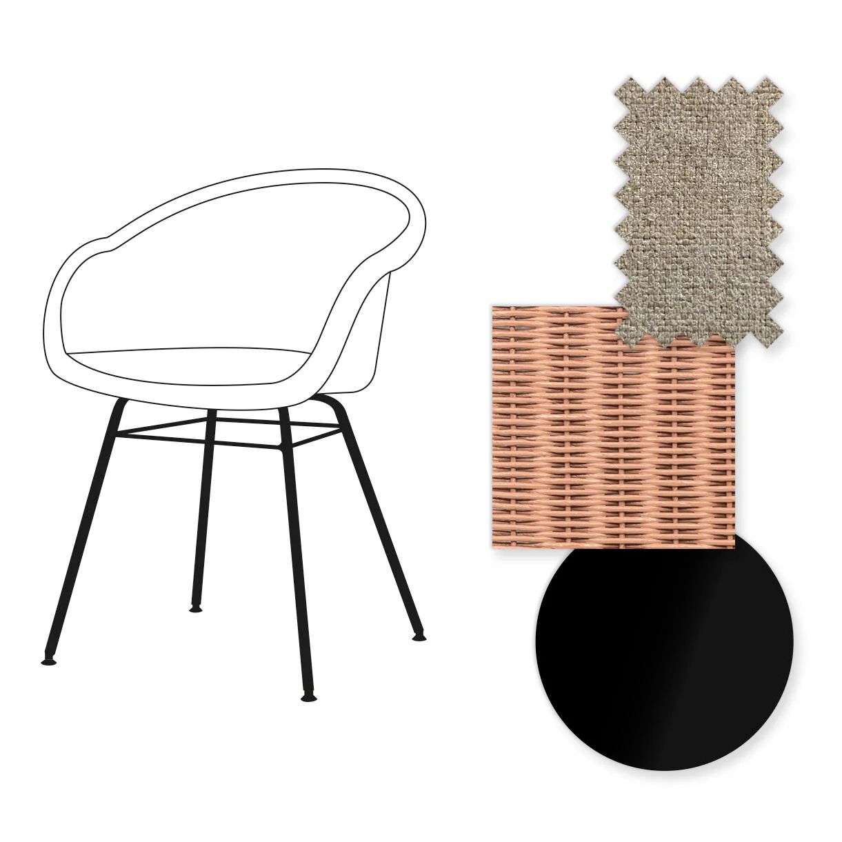 Avril Dining Chair with Black Steel Base - Image 49