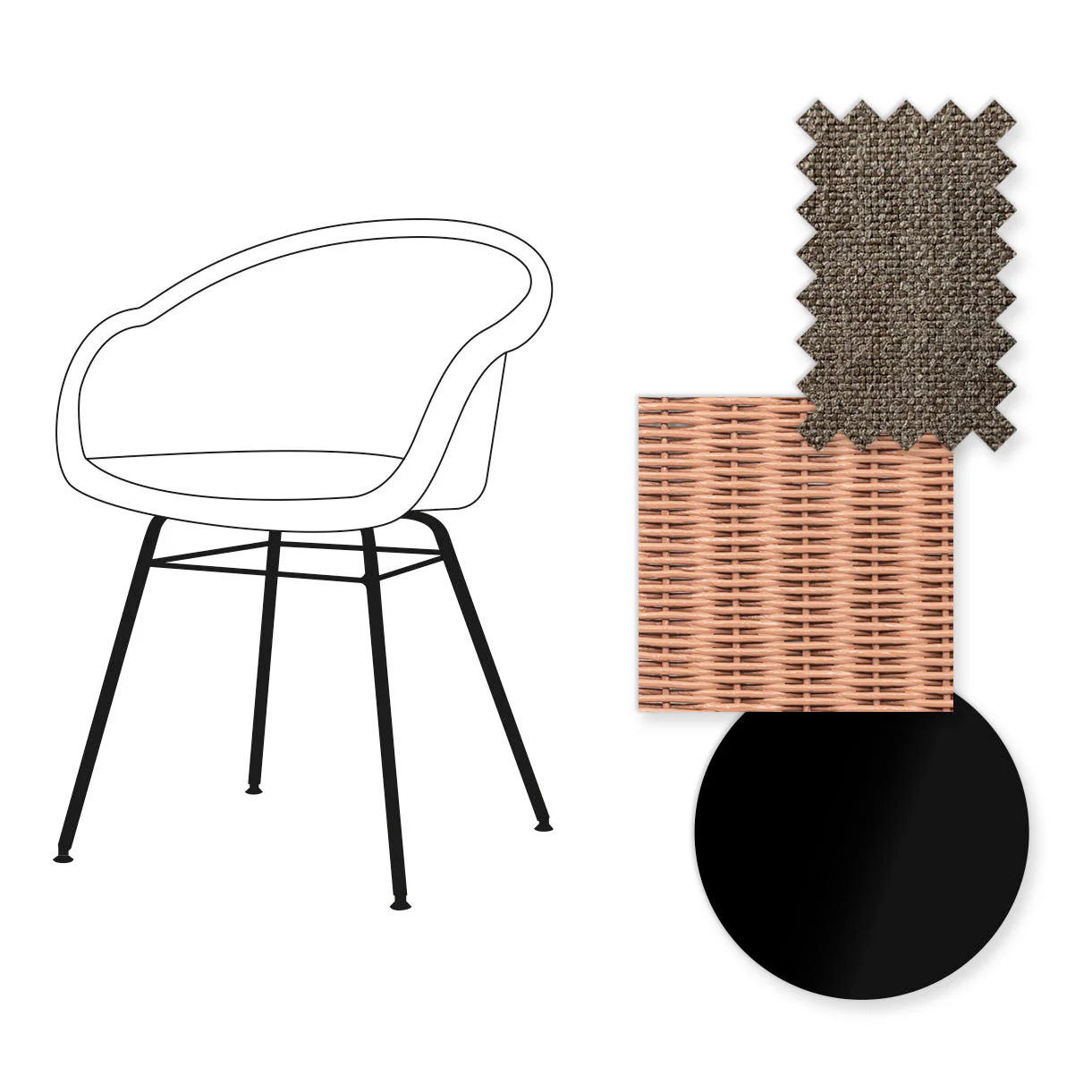 Avril Dining Chair with Black Steel Base - Image 50