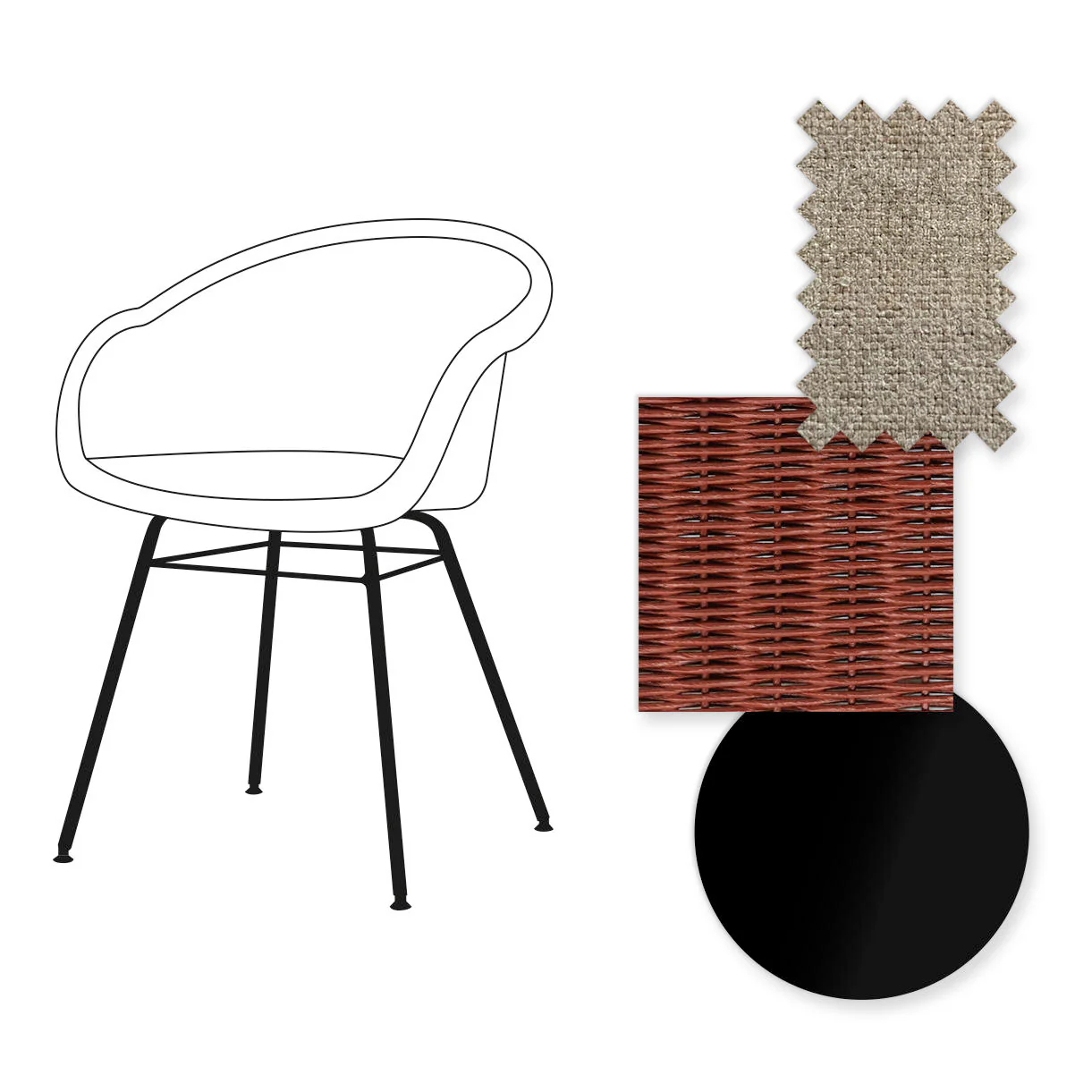 Avril Dining Chair with Black Steel Base - Image 53