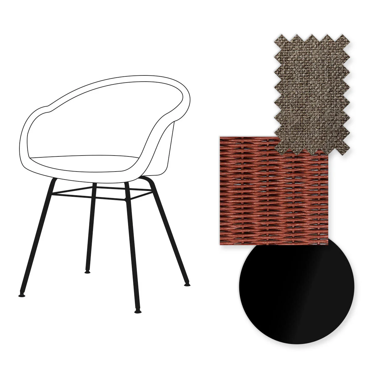Avril Dining Chair with Black Steel Base - Image 54