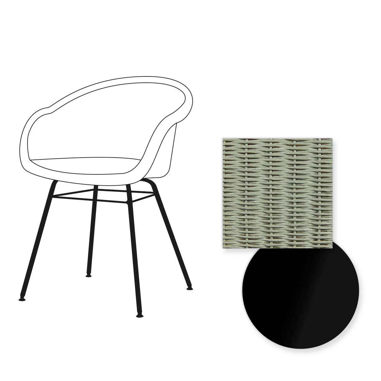 Avril Dining Chair with Black Steel Base - Image 59