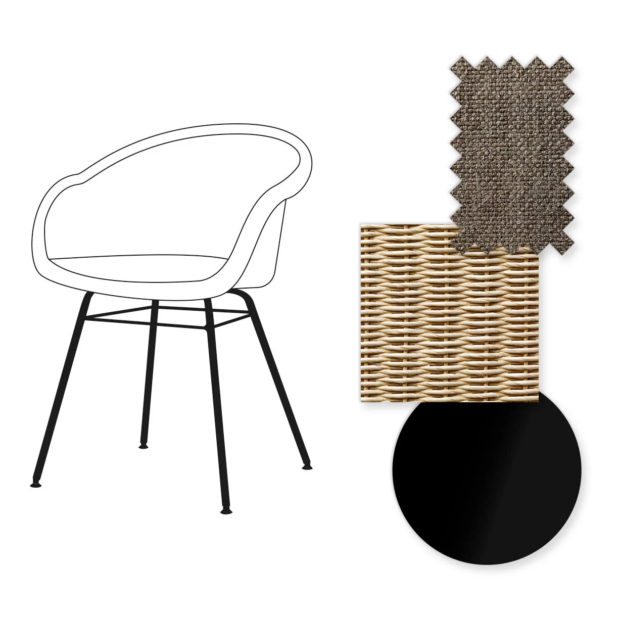 Avril Dining Chair with Black Steel Base - Image 6