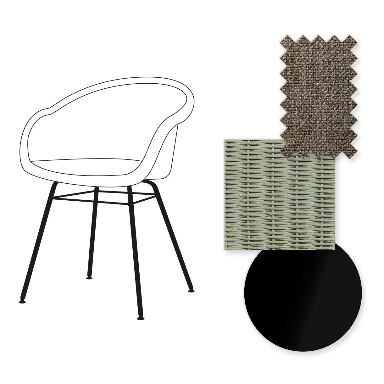 Avril Dining Chair with Black Steel Base - Image 62