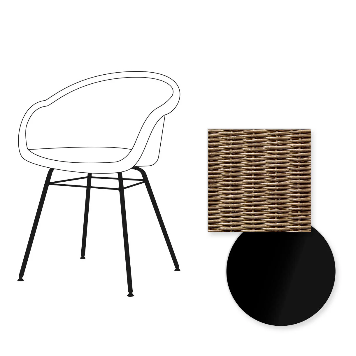 Avril Dining Chair with Black Steel Base - Image 71