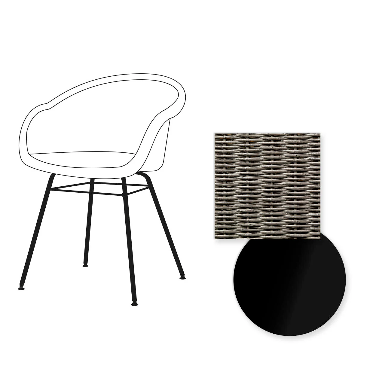 Avril Dining Chair with Black Steel Base - Image 75