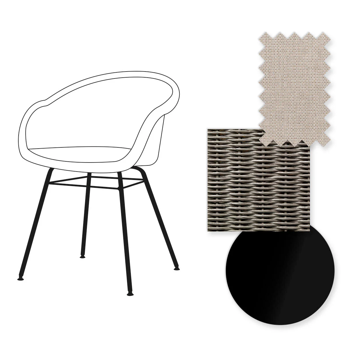 Avril Dining Chair with Black Steel Base - Image 76