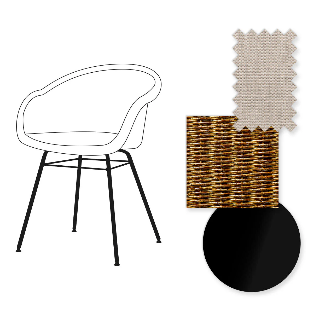 Avril Dining Chair with Black Steel Base - Image 8