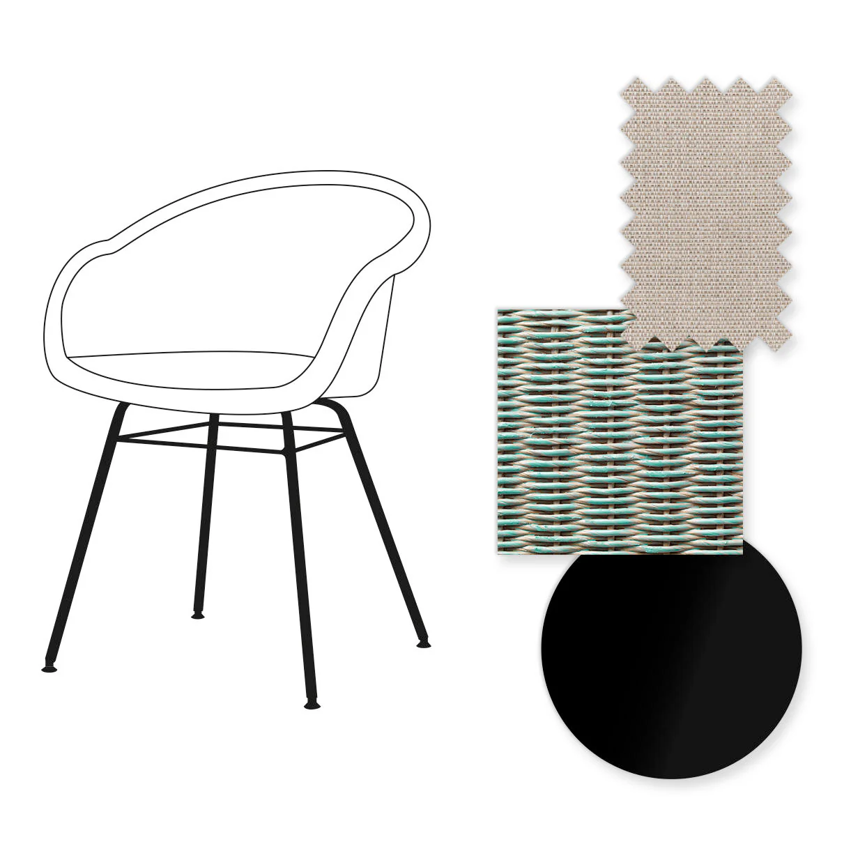Avril Dining Chair with Black Steel Base - Image 80