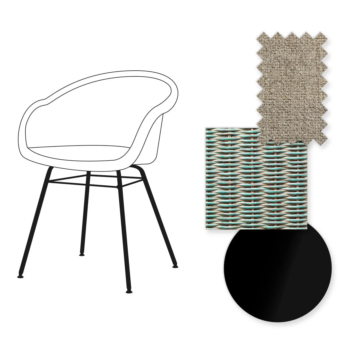 Avril Dining Chair with Black Steel Base - Image 81