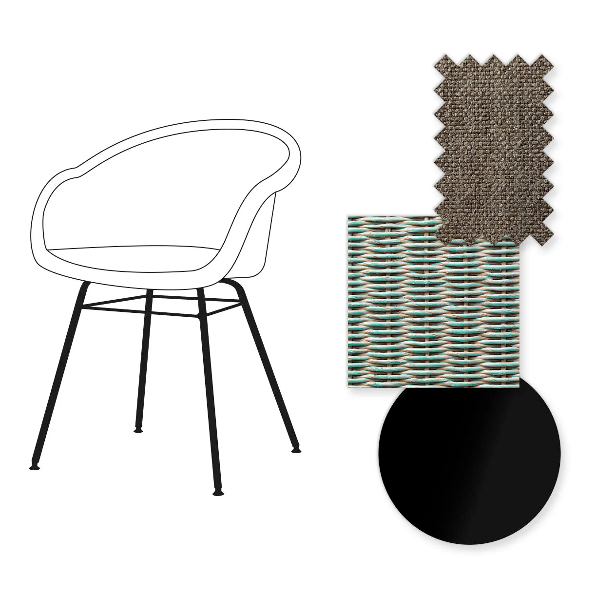 Avril Dining Chair with Black Steel Base - Image 82