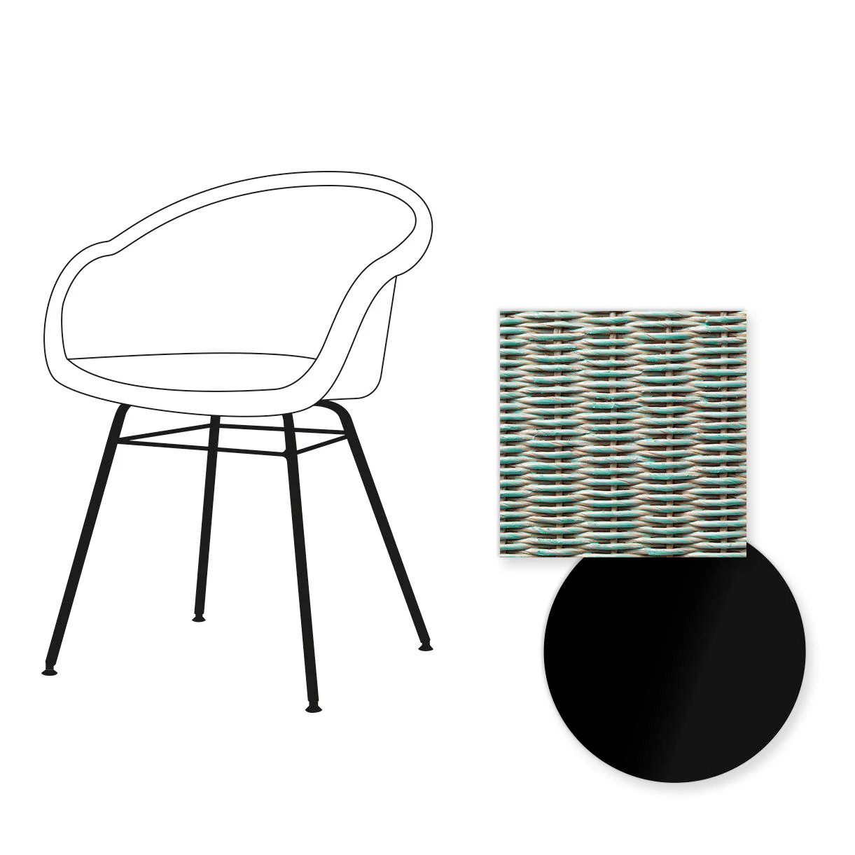 Avril Dining Chair with Black Steel Base - Image 83
