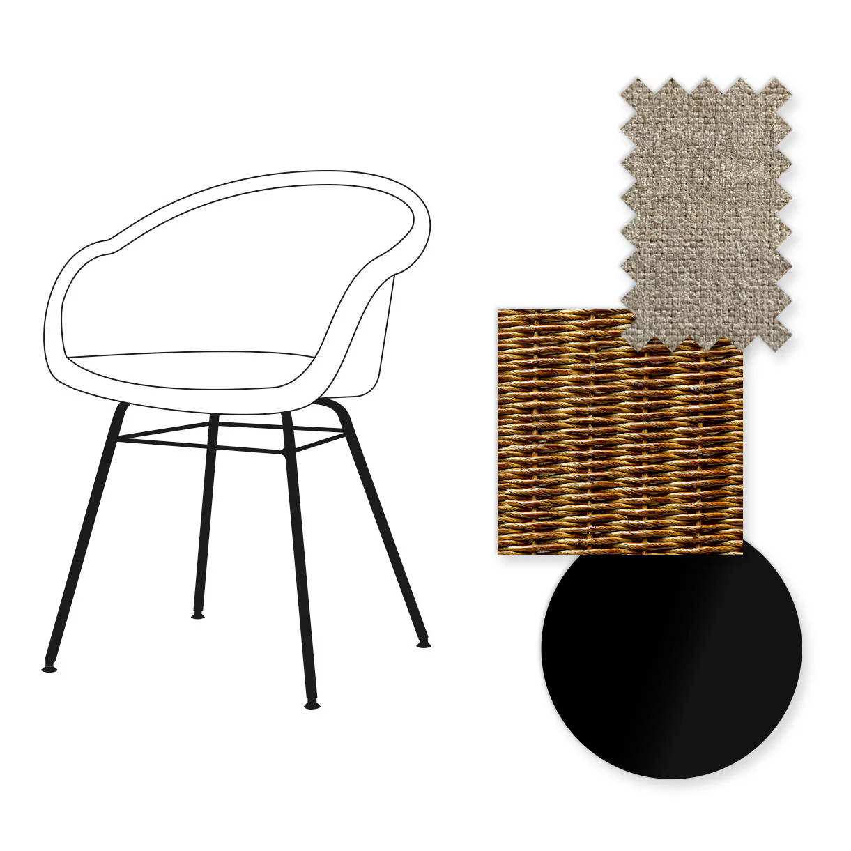 Avril Dining Chair with Black Steel Base - Image 9