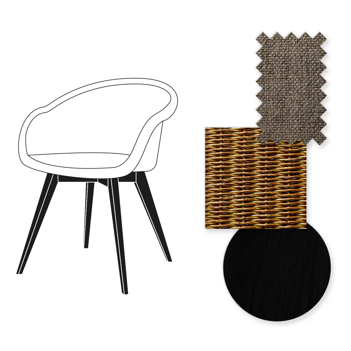 Avril Dining Chair with Black Wooden Legs - Image 11