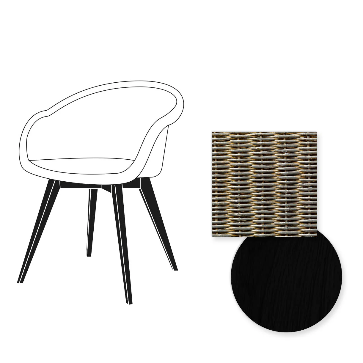 Avril Dining Chair with Black Wooden Legs - Image 12