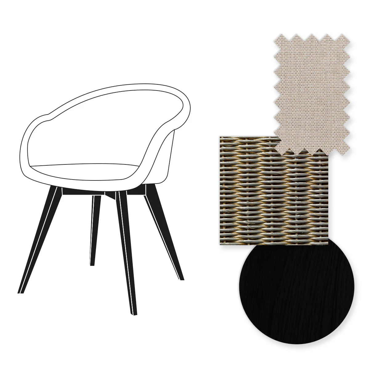 Avril Dining Chair with Black Wooden Legs - Image 13