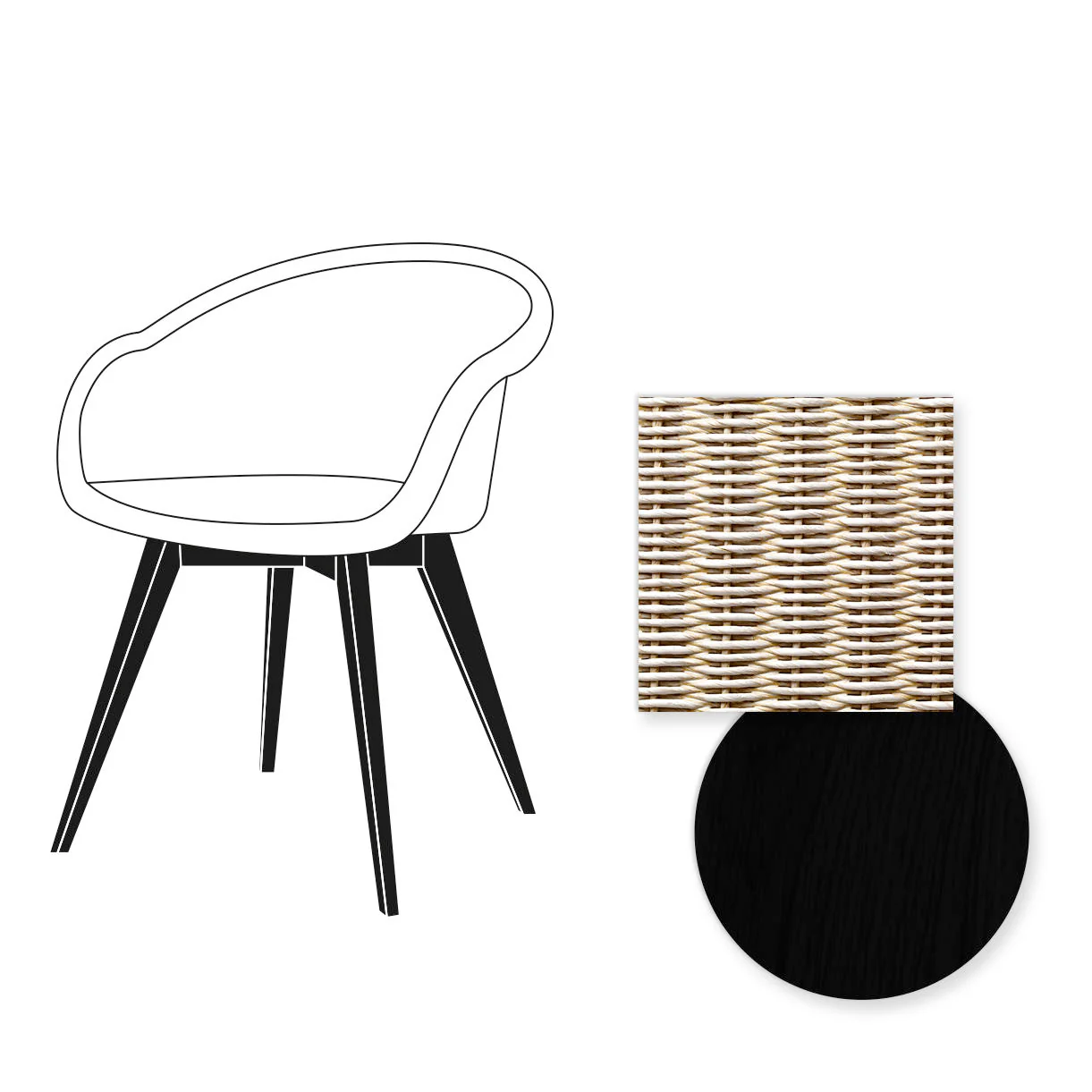 Avril Dining Chair with Black Wooden Legs - Image 16